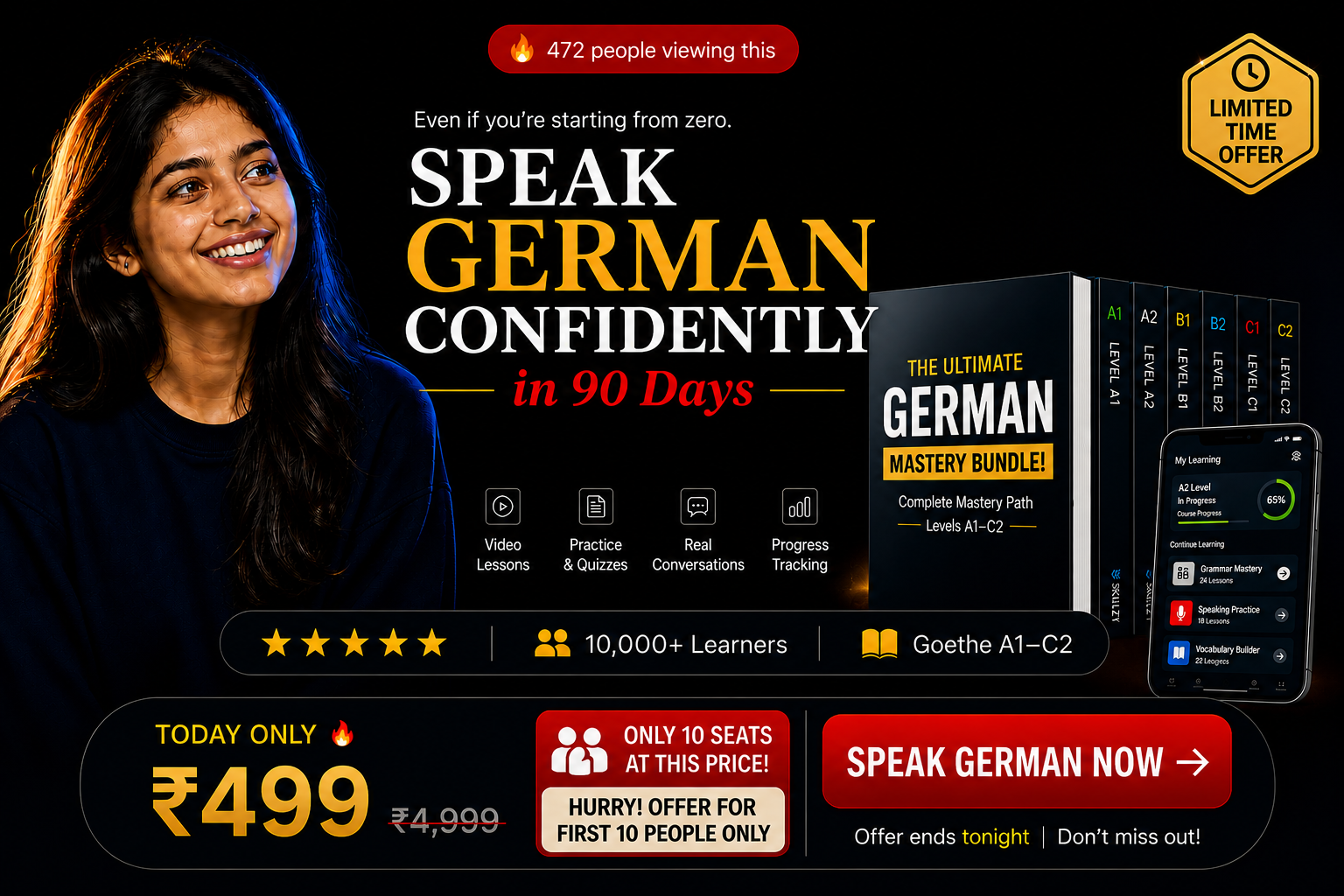 German Mastery A1 to C2 digital course bundle